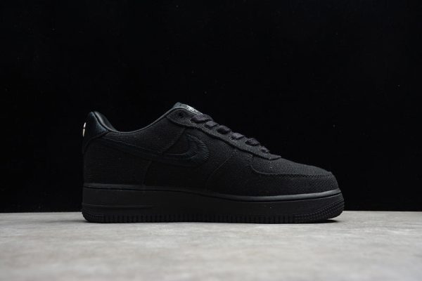 Stussy x Nike Air Force 1 Triple Black - Image 6