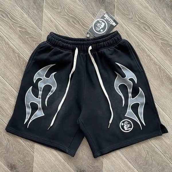 Hellstar Flame Shorts Black - Image 2
