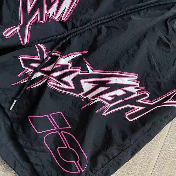 Hellstar Waxed Nylon Athletic Shorts Black - Image 4