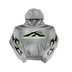 Hoodie Hellstar Logo Flame Grey/Green