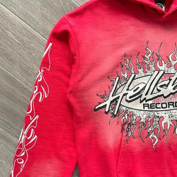 Hoodie Hellstar Records Hoodie Red - Image 4