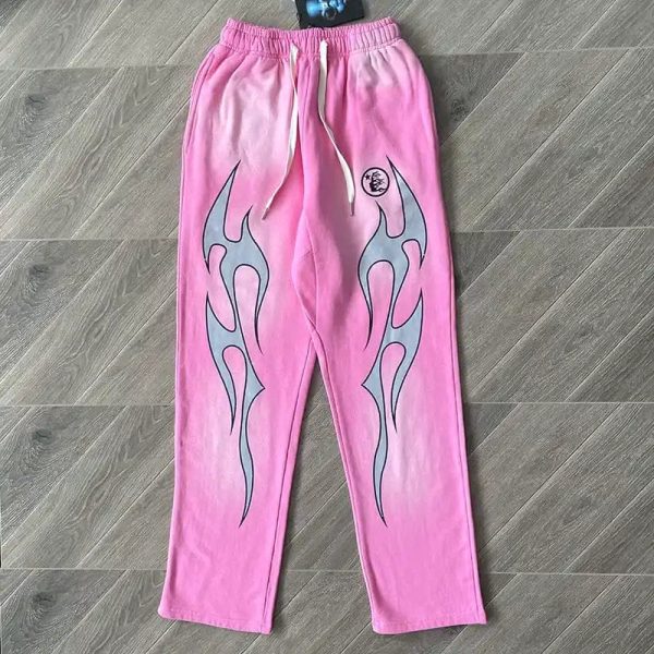 Hellstar Flame Sweatpants Pink/Silver - Image 2