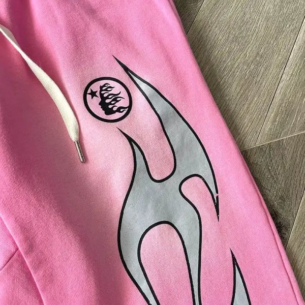 Hellstar Flame Sweatpants Pink/Silver - Image 4