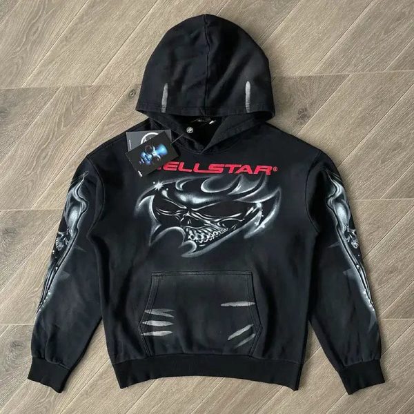 Hoodie Hellstar Airbrushed Skull - Image 2