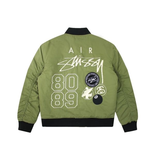 d74886_7350-1.jpg Jacket Bomber Nike x Stussy Reversible Green - Image 1