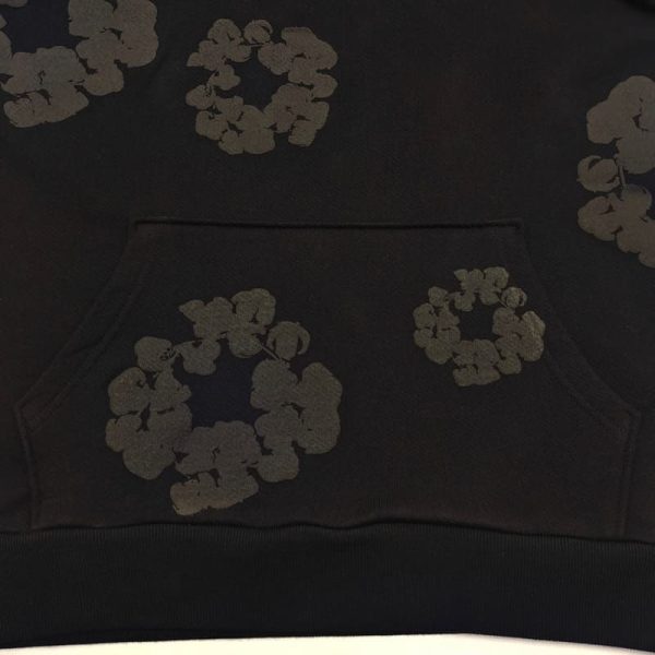 Hoodie Denim Tears Cotton Wreath Black Monochrome - Image 7