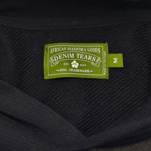 Hoodie Denim Tears Cotton Wreath Black Monochrome - Image 8