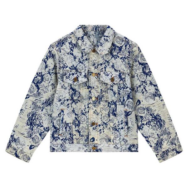 d75167_7689-1.jpg Jacket Louis Vuitton Distressed Floral Denim - Image 1