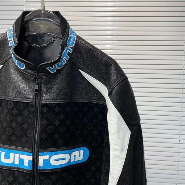 Jacket LeatherLouis Vuitton Leather Mix Biker - Image 5