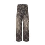 Louis Vuitton Distressed Baggy Monogram Jeans