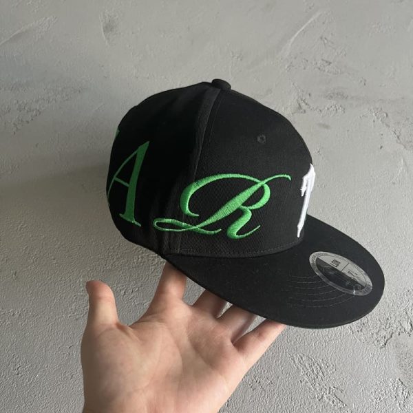 Trapstar Script Fitted Cap Black/Green - Image 5