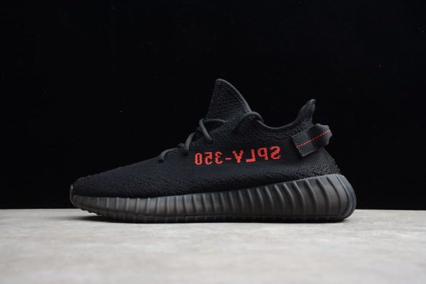 Adidas Yeezy 350 V2 Black Red - Image 3