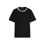 T-shirt Palm Angels Logo Print on Collar Black