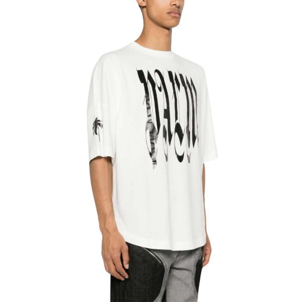 T-shirt Palm Angels Oversized with White Logo Print - Image 4