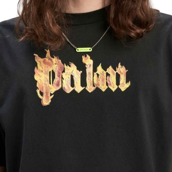 T-shirt Palm Angels Logo Print Black - Image 2