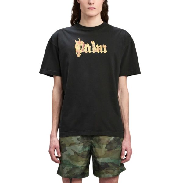 T-shirt Palm Angels Logo Print Black - Image 3
