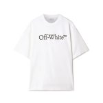 T-shirt Oversized Off-White Big Bookish Skate Tee with Logo White