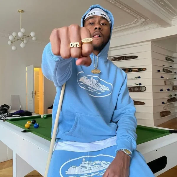 Hoodie Corteiz Alcatraz Baby Blue - Image 2
