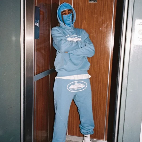 Hoodie Corteiz Alcatraz Baby Blue - Image 3