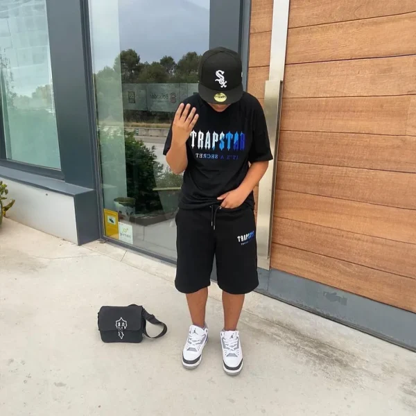 T-shirt Trapstar Trapstar Chenille Black/Blue - Image 5