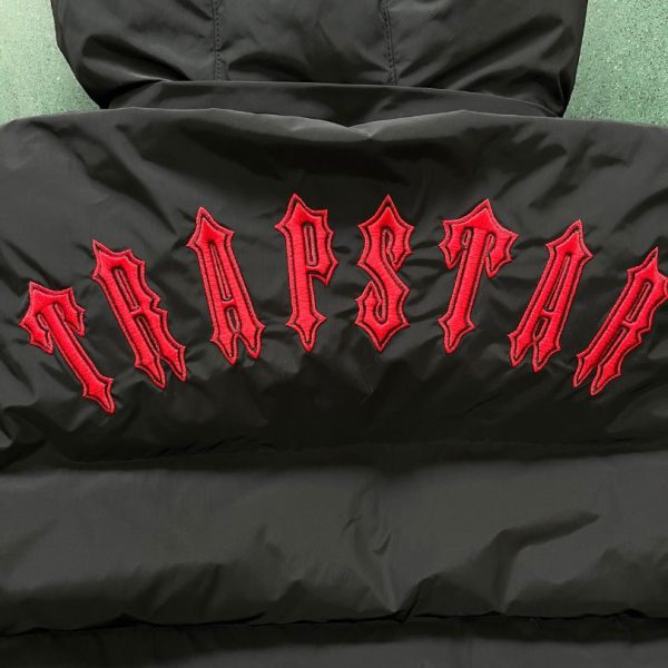 Jacket Puffer Trapstar Irongate Hooded Black/Red - Image 7