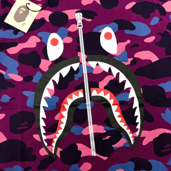 T-Shirt Bape Camo Shark Purple - Image 3