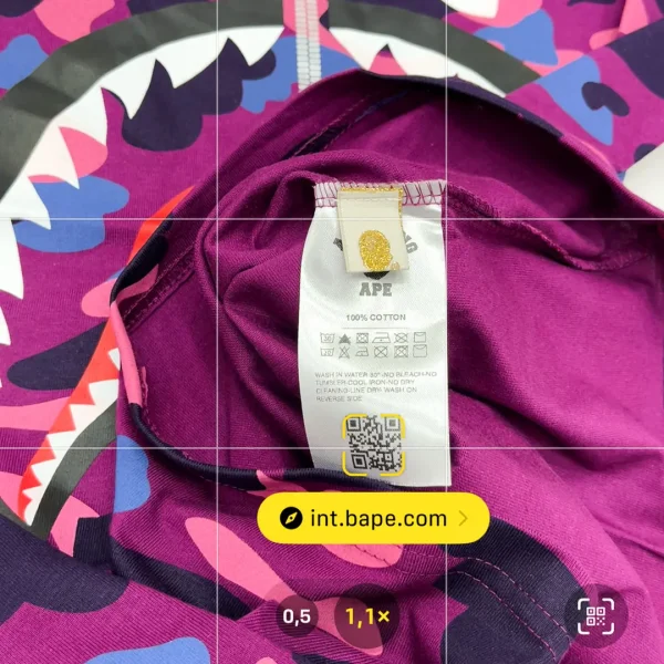 T-Shirt Bape Camo Shark Purple - Image 6