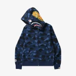 Jacket BAPE Camo Shark Hoodie Blue - Image 2