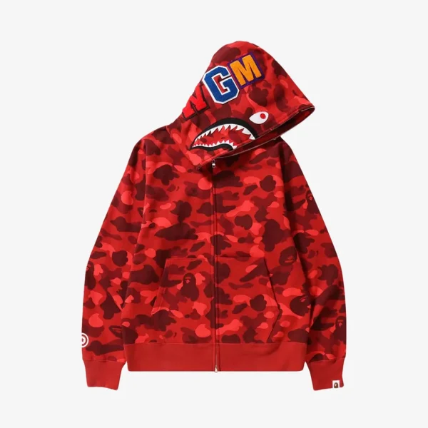 d98987_7300-1.webp Jacket BAPE Camo Shark Hoodie Red - Image 1