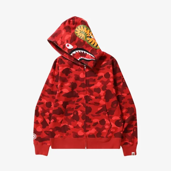 Jacket BAPE Camo Shark Hoodie Red - Image 2