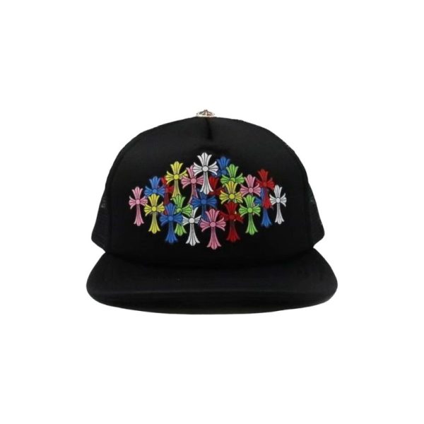 d99050_3338-1.jpg Cap Chrome Hearts Multi Color Crosses Trucker Hat - Image 1