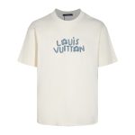 Louis Vuitton LV White T-shirt Blue Floral Logo