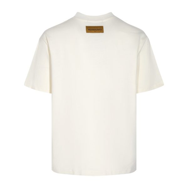 Louis Vuitton LV White T-shirt Blue Floral Logo - Image 2