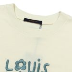 Louis Vuitton LV White T-shirt Blue Floral Logo - Image 5