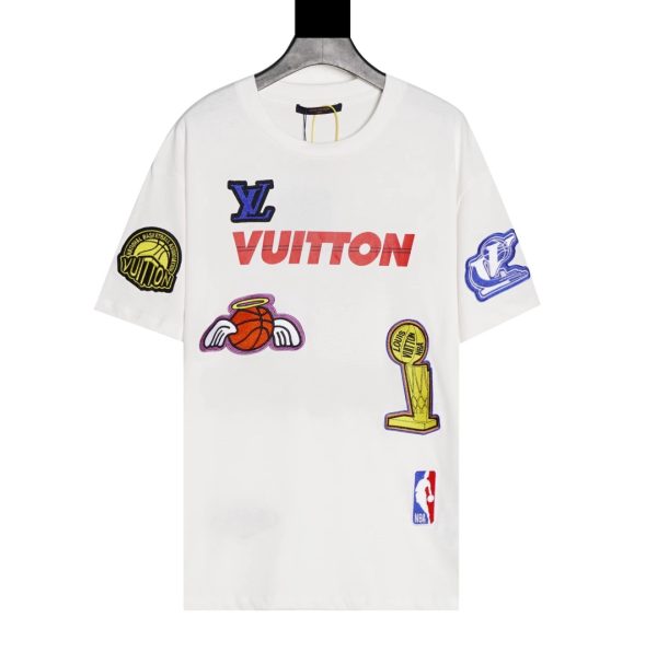 T-shirt Louis Vuitton LV White NBA Patches - Image 1