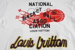 T-shirt Louis Vuitton LV White NBA Patches - Image 5