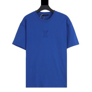T-shirt Louis Vuitton LV Blue Embroidered Logo