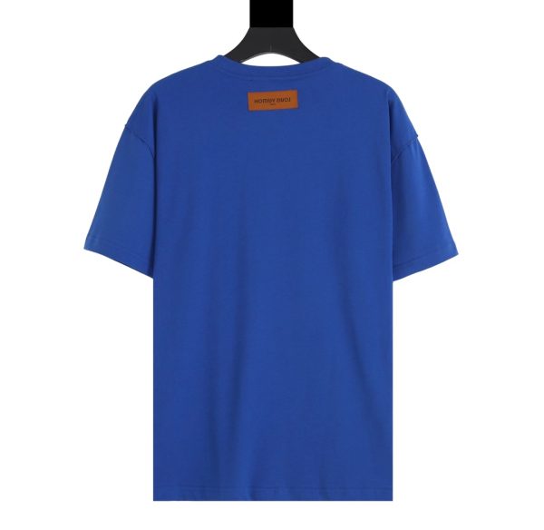 T-shirt Louis Vuitton LV Blue Embroidered Logo - Image 2