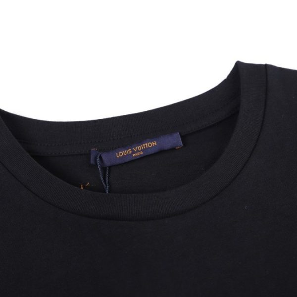 T-shirt Louis Vuitton LV Black Embroidered Logo - Image 3