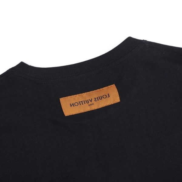 T-shirt Louis Vuitton LV Black Embroidered Logo - Image 4