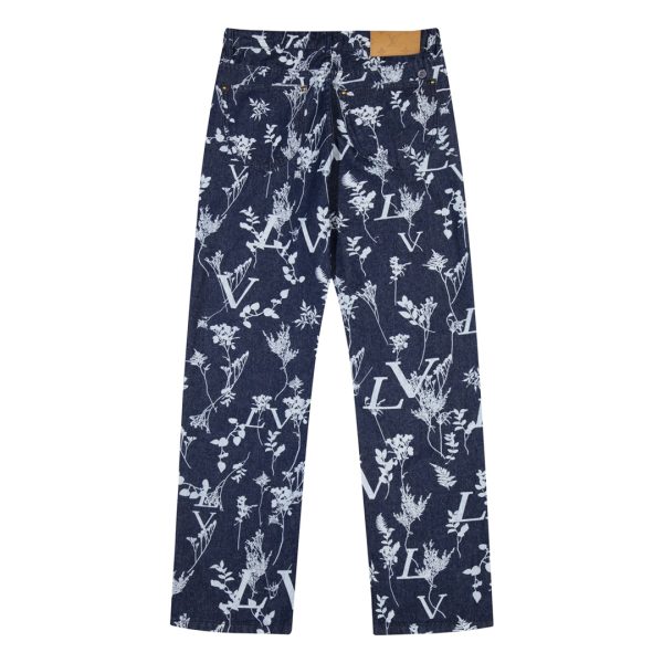 Jeans Louis Vuitton LV Blue Floral Print - Image 2