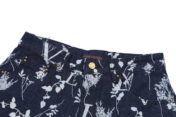 Jeans Louis Vuitton LV Blue Floral Print - Image 3