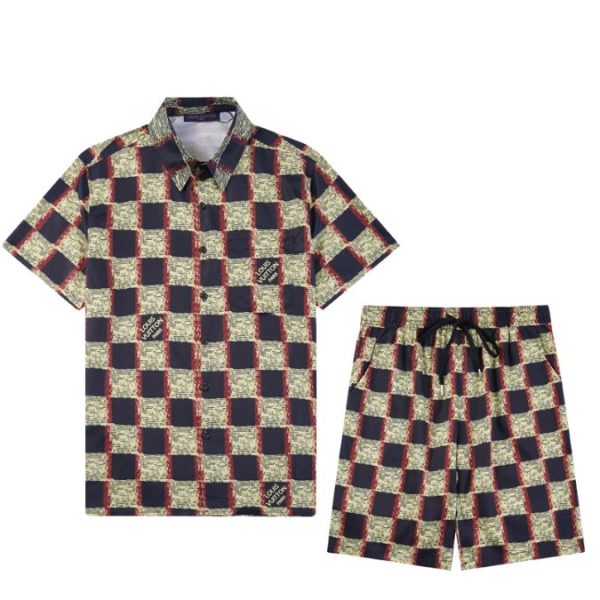 d99206_14121-1.jpg Set Louis Vuitton LV Checkered Print Shorts - Image 1