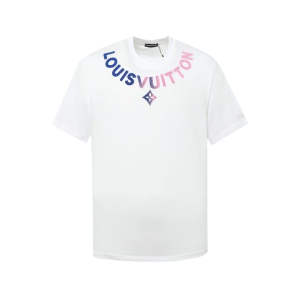 T-shirt Louis Vuitton LV White Gradient Logo - Image 1