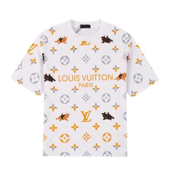 T-shirt Louis Vuitton LV White Orange Gray - Image 1