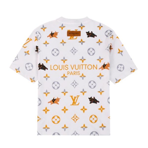 T-shirt Louis Vuitton LV White Orange Gray - Image 2