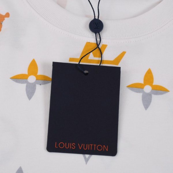 T-shirt Louis Vuitton LV White Orange Gray - Image 5