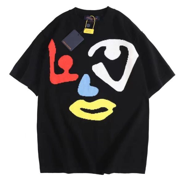 d99249_22490-1.jpg T-shirt Louis Vuitton LV Black Colorful Face - Image 1