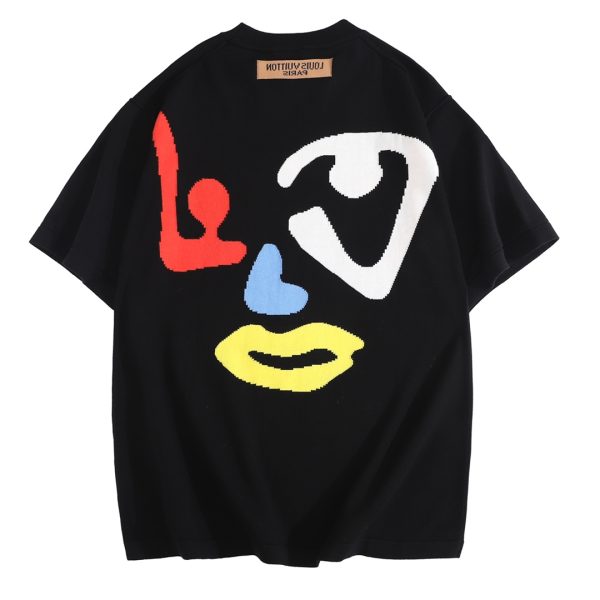 T-shirt Louis Vuitton LV Black Colorful Face - Image 2