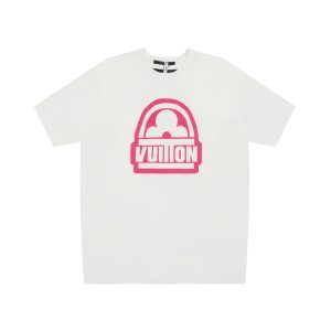 T-shirt Louis Vuitton LV White Pink Logo